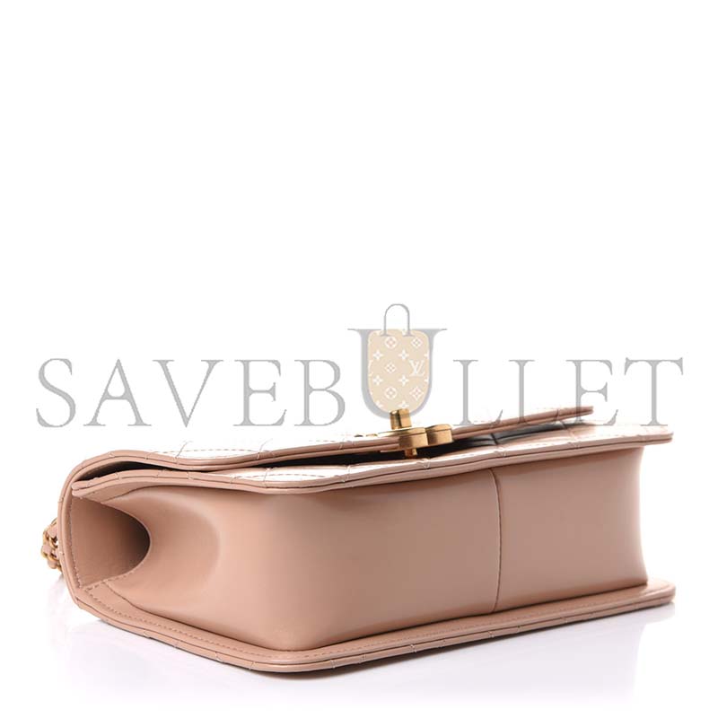 Ch*el calfskin quilted perfect fit flap beige (22*14*8cm)